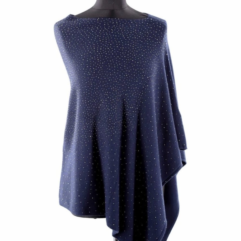 LA FIORENTINA Rhinestone Embellished Poncho